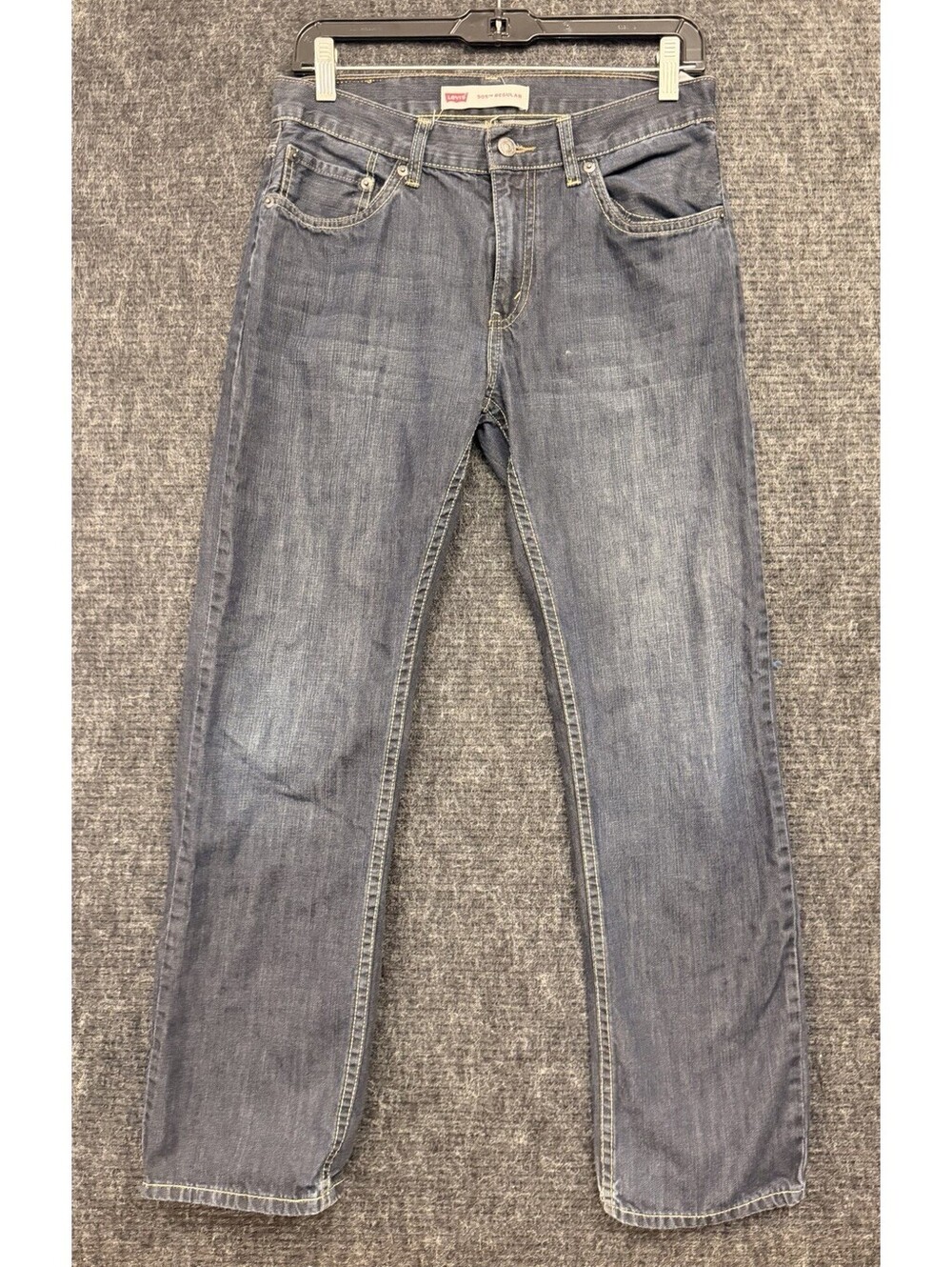 Levi Strauss & Co Boys 505 Regular Fit Straight Leg Blue Denim Jeans Size 18